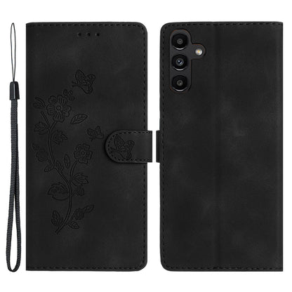 For Samsung Galaxy A14 5G Flower Imprinted Phone Case Leather Wallet Flip Stand Cover
