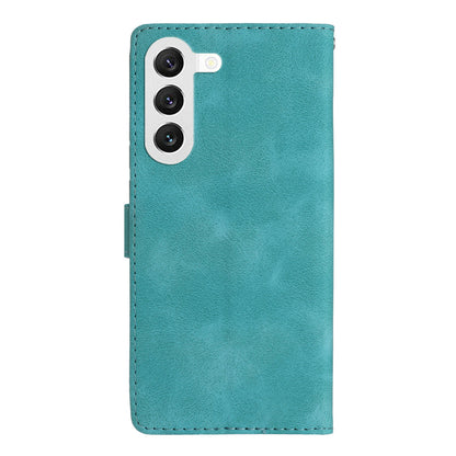 For Samsung Galaxy S23 Flip Stand Phone Case Flower Imprinted PU Leather Wallet Cover