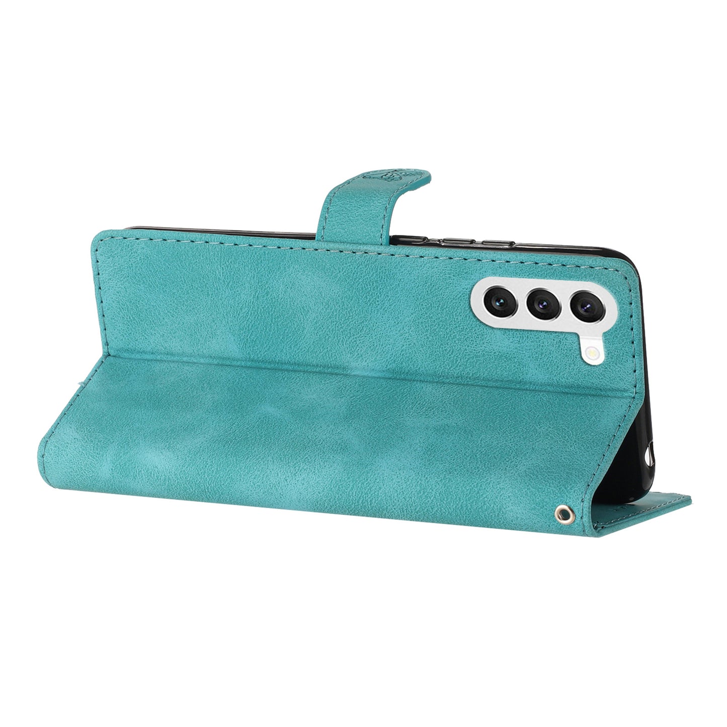 For Samsung Galaxy S23 Flip Stand Phone Case Flower Imprinted PU Leather Wallet Cover