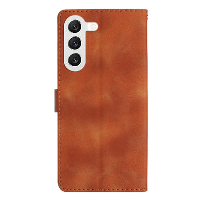 For Samsung Galaxy S23 Flip Stand Phone Case Flower Imprinted PU Leather Wallet Cover