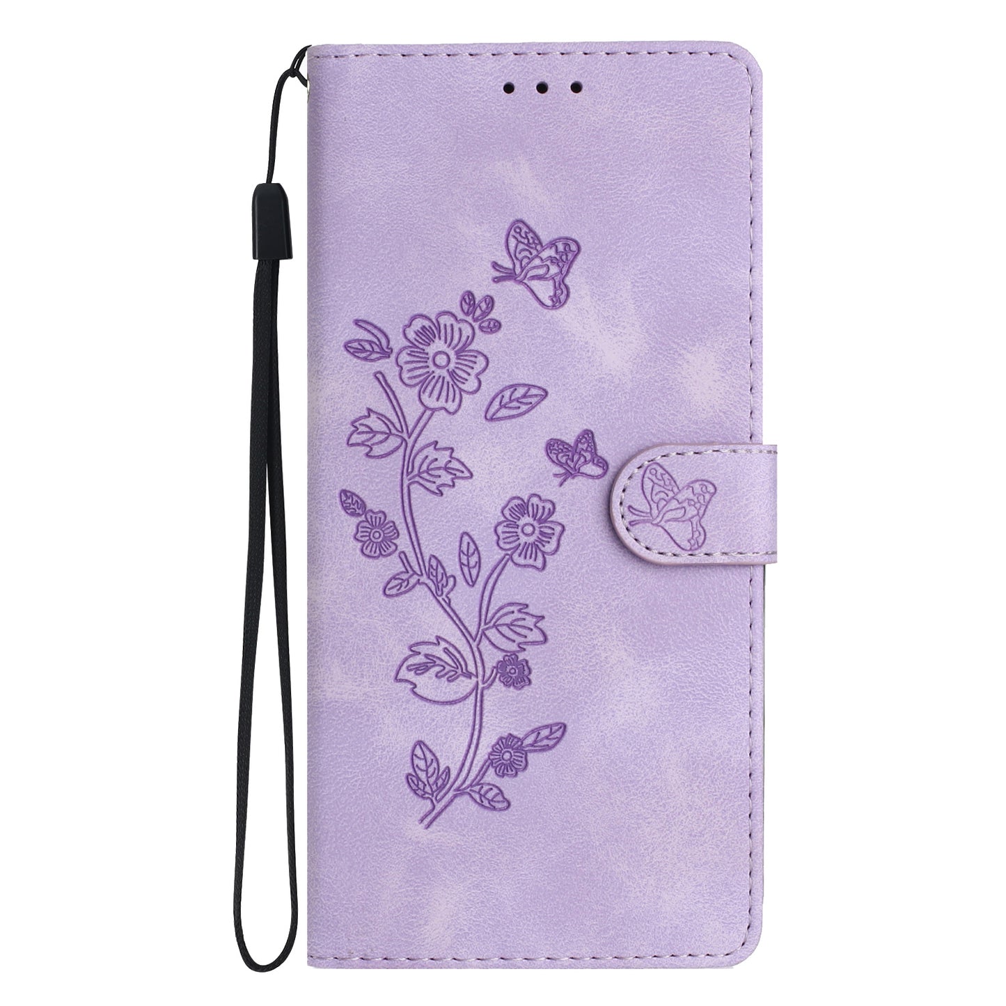 For Samsung Galaxy S23 Flip Stand Phone Case Flower Imprinted PU Leather Wallet Cover