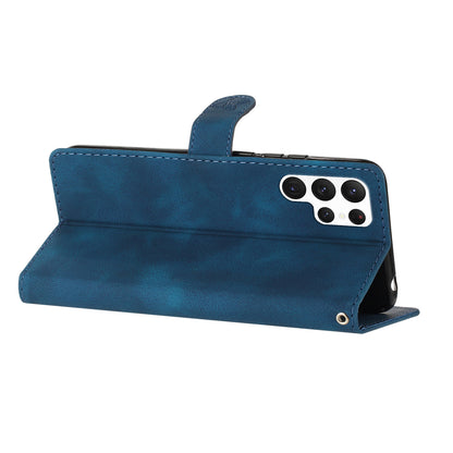 For Samsung Galaxy S23 Ultra Flower Imprinted Leather Phone Case Anti-drop Wallet Stand Cover