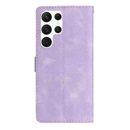 For Samsung Galaxy S23 Ultra Flower Imprinted Leather Phone Case Anti-drop Wallet Stand Cover