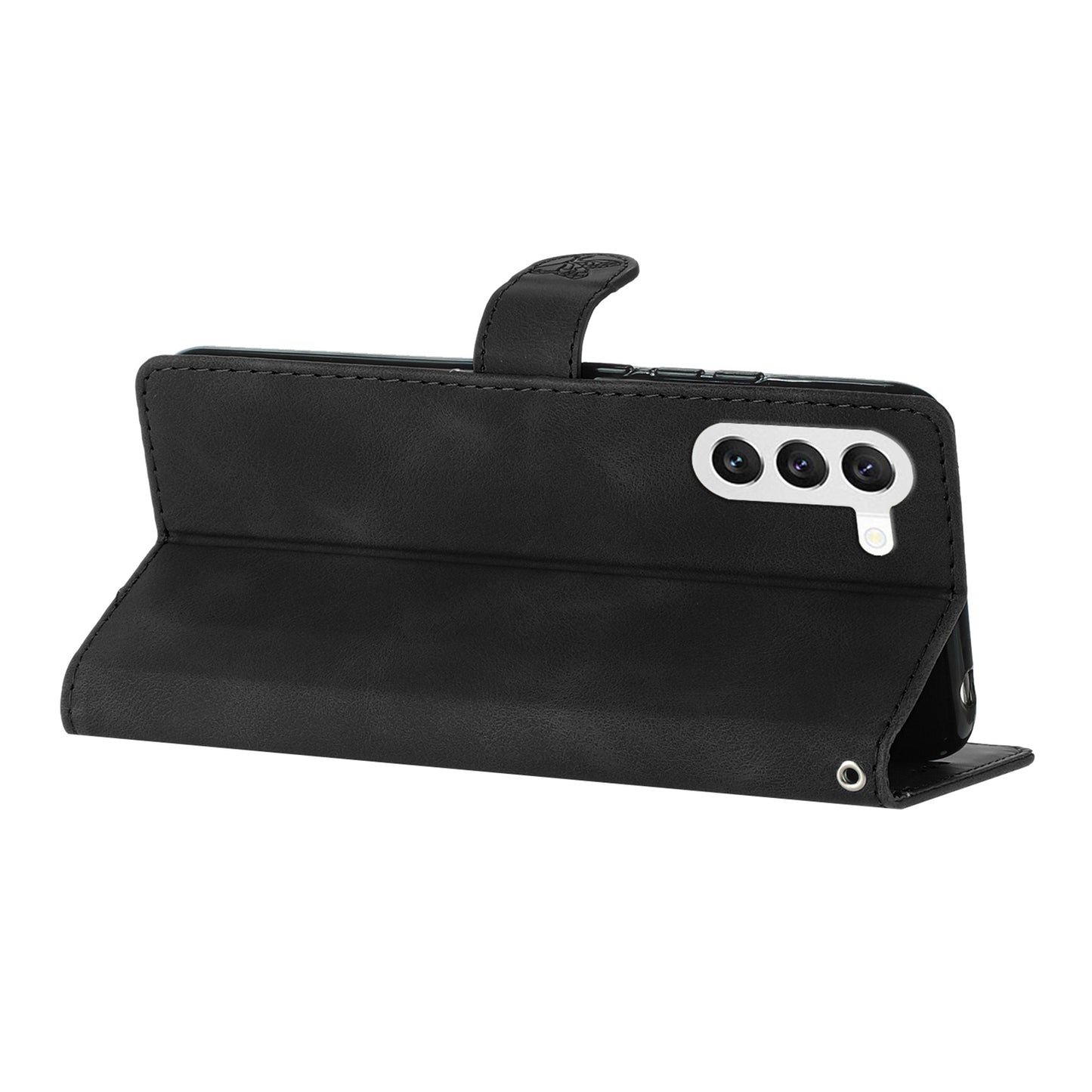 For Samsung Galaxy S23+ Flower Imprinted Anti-drop Shell Wallet Stand Leather Phone Case