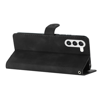 For Samsung Galaxy S23+ Flower Imprinted Anti-drop Shell Wallet Stand Leather Phone Case