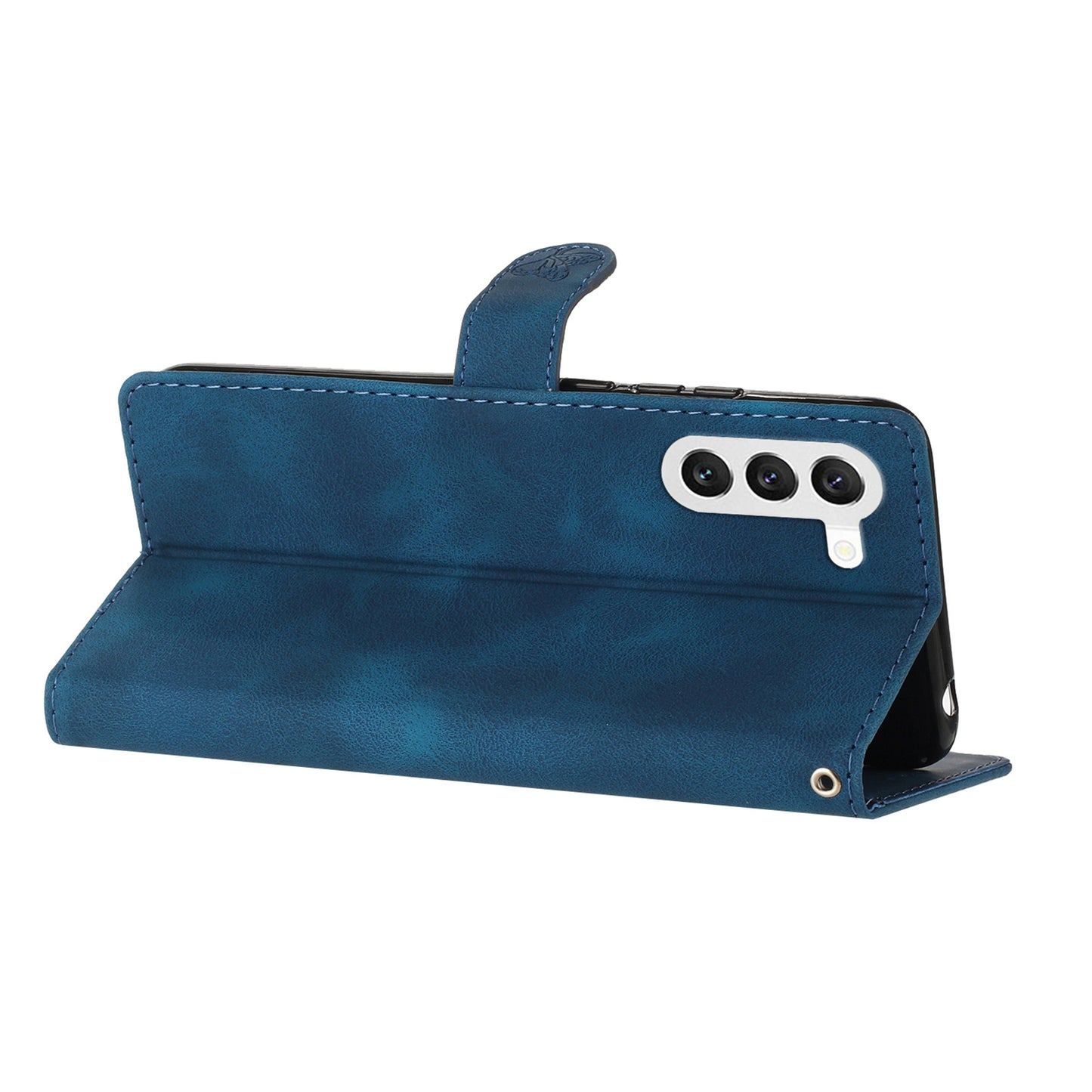 For Samsung Galaxy S23+ Flower Imprinted Anti-drop Shell Wallet Stand Leather Phone Case