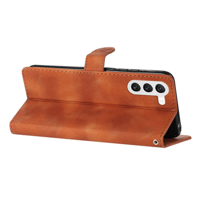 For Samsung Galaxy S23+ Flower Imprinted Anti-drop Shell Wallet Stand Leather Phone Case