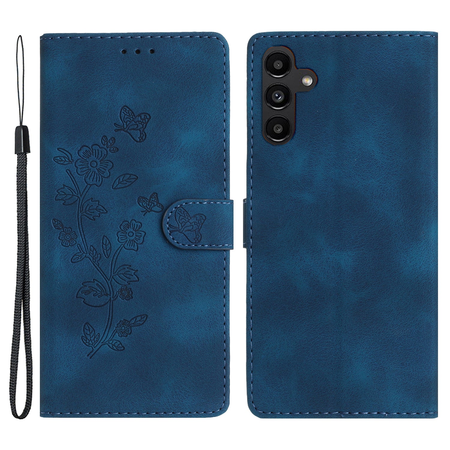 For Samsung Galaxy A54 5G Flower Imprinted Flip Stand Phone Case PU Leather Wallet Cover