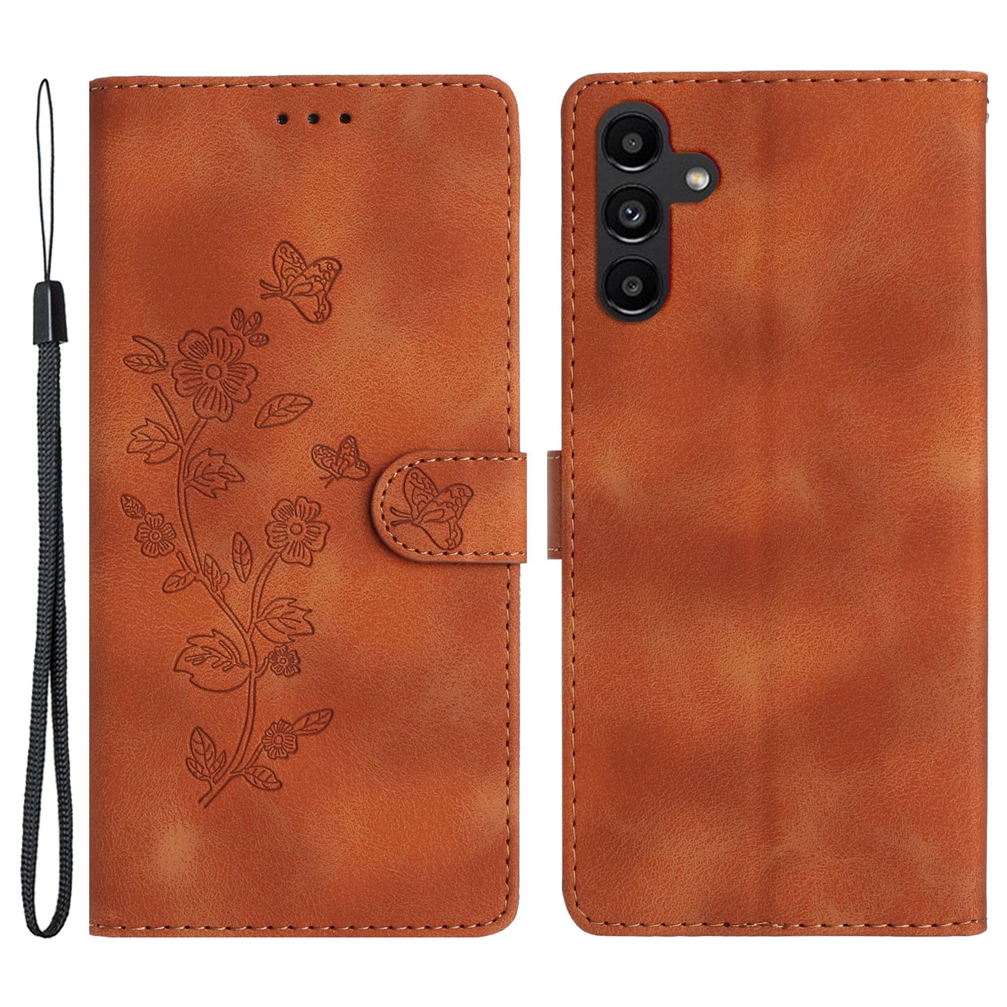 For Samsung Galaxy A54 5G Flower Imprinted Flip Stand Phone Case PU Leather Wallet Cover