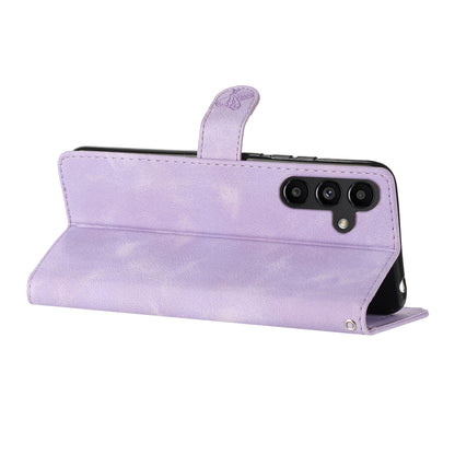 For Samsung Galaxy A54 5G Flower Imprinted Flip Stand Phone Case PU Leather Wallet Cover