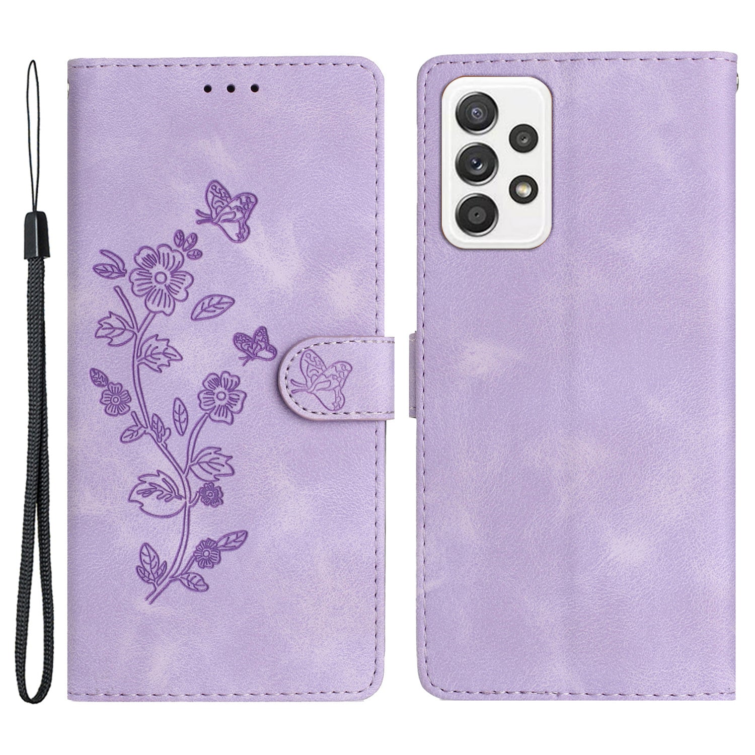 For Samsung Galaxy A23 5G (Global Version) / A23 4G Flower Imprint Phone Cover Leather Wallet Stand Case