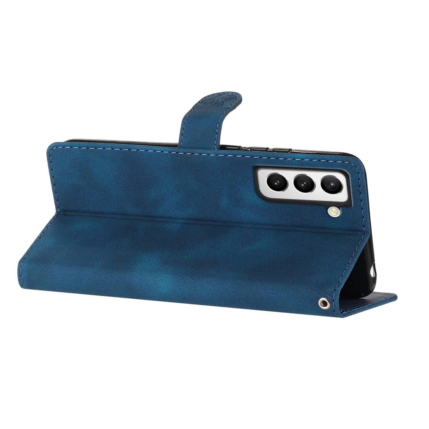 For Samsung Galaxy S22 5G Leather Flower Imprinted Phone Case Shockproof Wallet Stand Cover