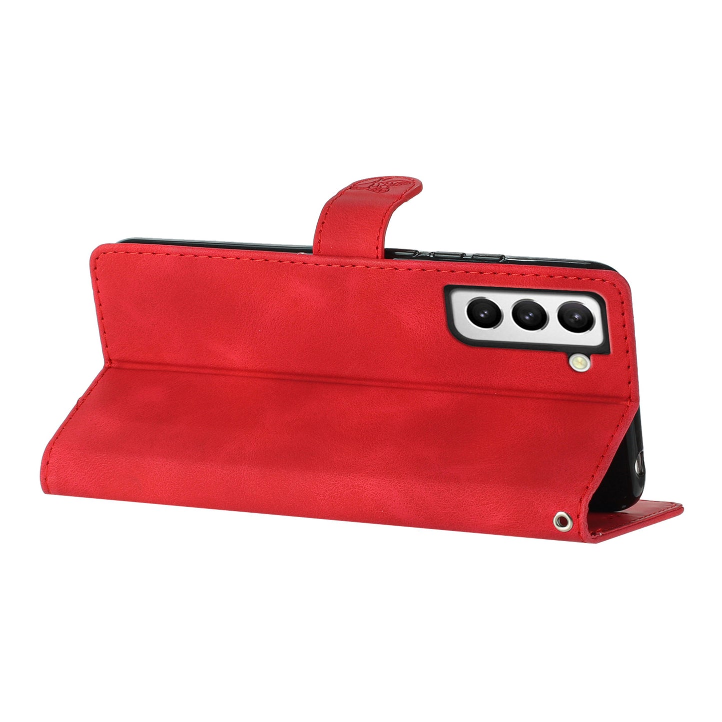 For Samsung Galaxy S22 5G Leather Flower Imprinted Phone Case Shockproof Wallet Stand Cover