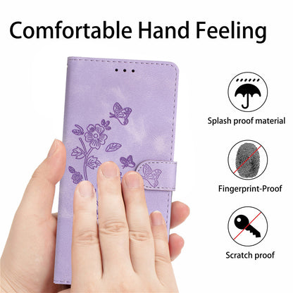 For Samsung Galaxy S22 5G Leather Flower Imprinted Phone Case Shockproof Wallet Stand Cover