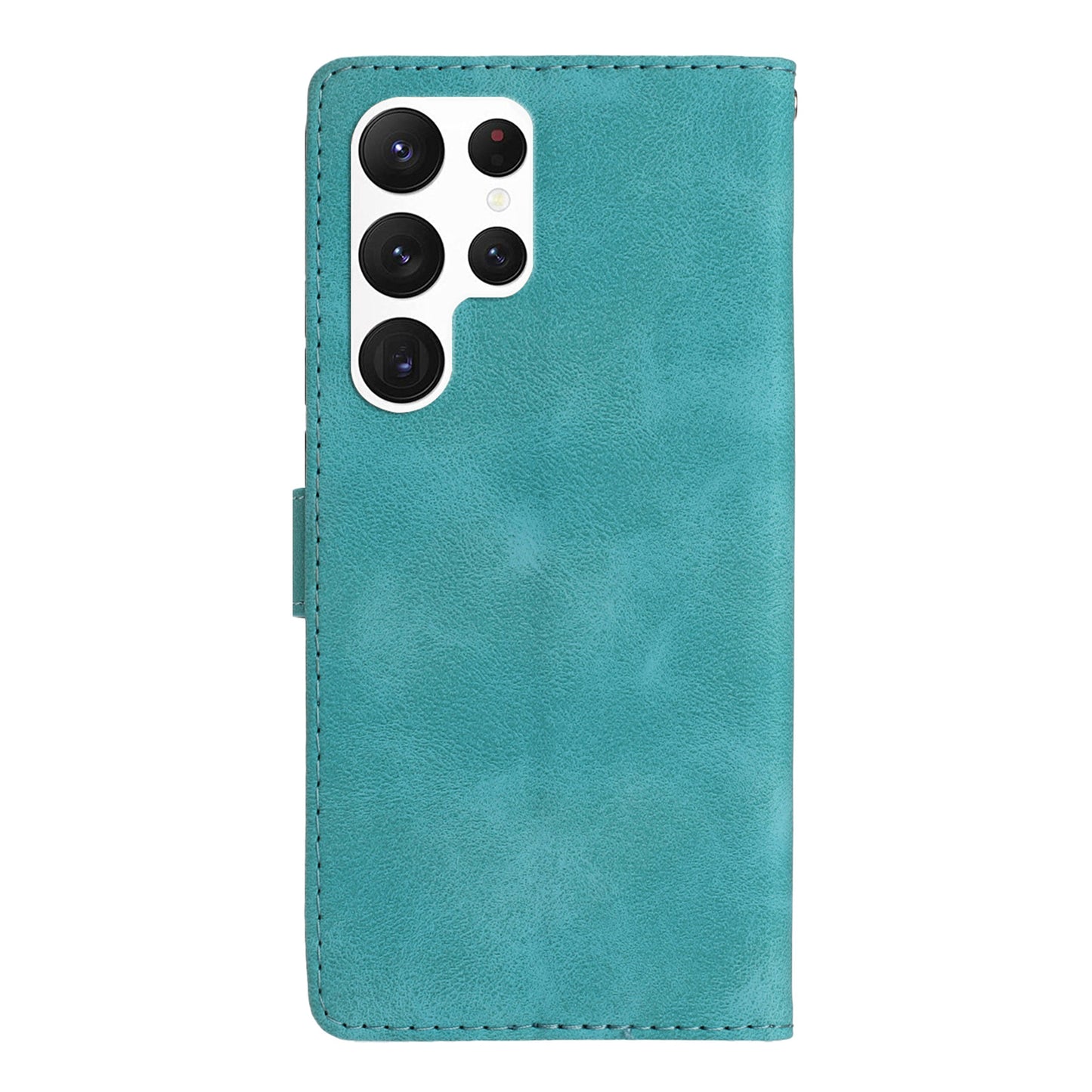 For Samsung Galaxy S22 Ultra 5G Leather Drop-proof Phone Case Flower Imprint Wallet Stand Cover