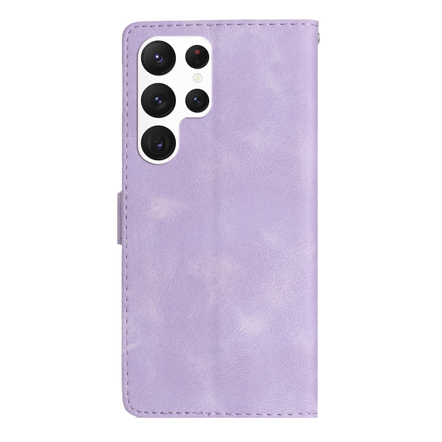 For Samsung Galaxy S22 Ultra 5G Leather Drop-proof Phone Case Flower Imprint Wallet Stand Cover