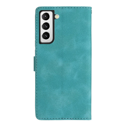 For Samsung Galaxy S22+ 5G Flower Imprint Phone Case Leather Wallet Stand Protective Shell
