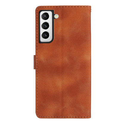 For Samsung Galaxy S22+ 5G Flower Imprint Phone Case Leather Wallet Stand Protective Shell