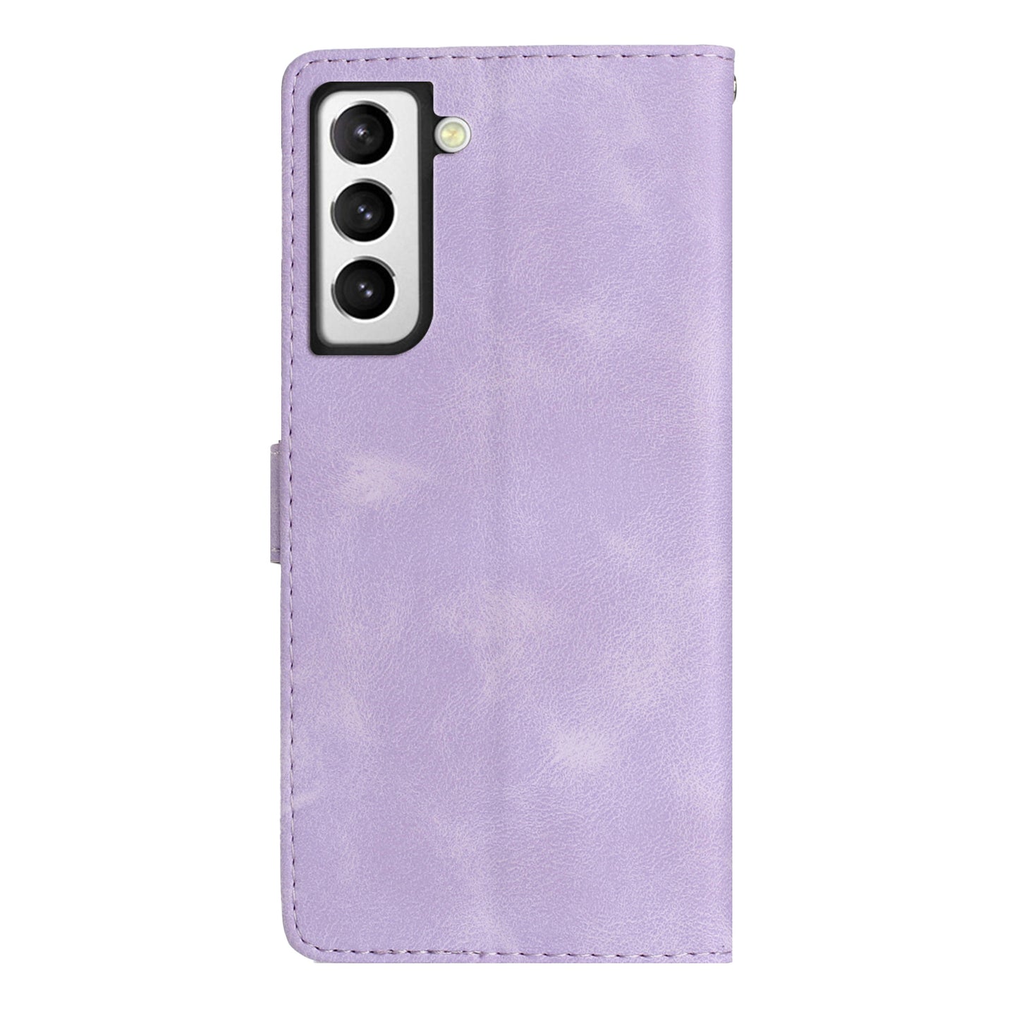 For Samsung Galaxy S22+ 5G Flower Imprint Phone Case Leather Wallet Stand Protective Shell