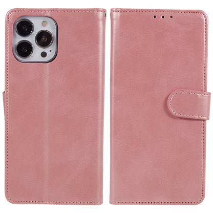 For iPhone 13 Pro Max Calf Texture PU Leather Phone Case Wallet Stand Protective Cover