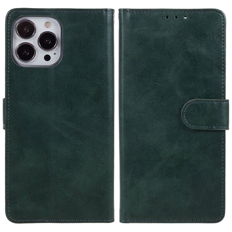 For iPhone 13 Pro Max Calf Texture PU Leather Phone Case Wallet Stand Protective Cover