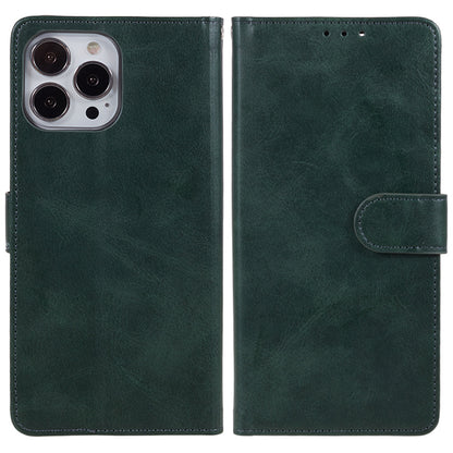 For iPhone 13 Pro Max Calf Texture PU Leather Phone Case Wallet Stand Protective Cover