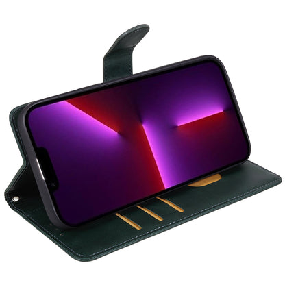 For iPhone 13 Pro Max Calf Texture PU Leather Phone Case Wallet Stand Protective Cover