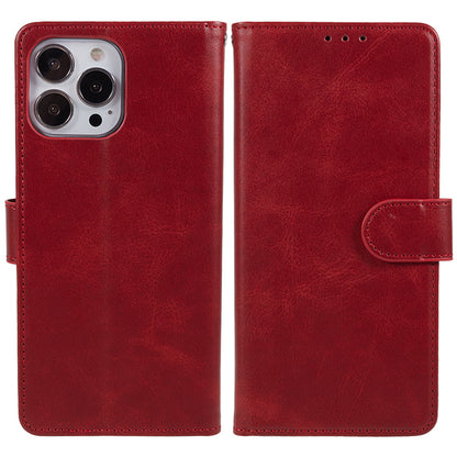 For iPhone 13 Pro Max Calf Texture PU Leather Phone Case Wallet Stand Protective Cover