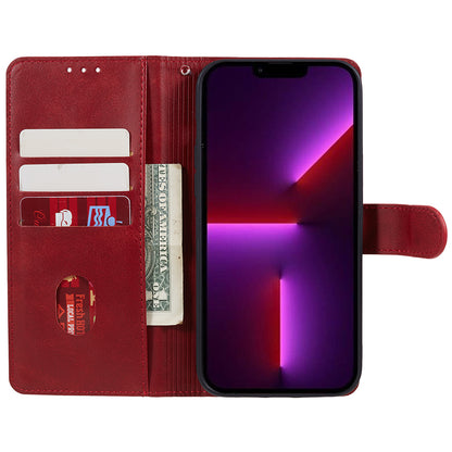 For iPhone 13 Pro Max Calf Texture PU Leather Phone Case Wallet Stand Protective Cover