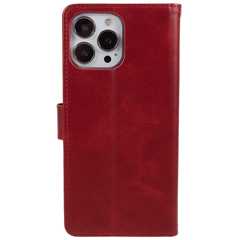 For iPhone 13 Pro Max Calf Texture PU Leather Phone Case Wallet Stand Protective Cover