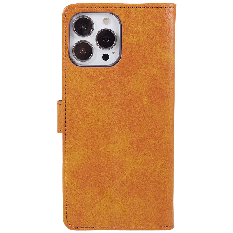 For iPhone 13 Pro Max Calf Texture PU Leather Phone Case Wallet Stand Protective Cover