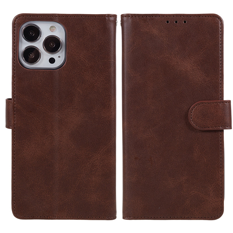 For iPhone 13 Pro Max Calf Texture PU Leather Phone Case Wallet Stand Protective Cover