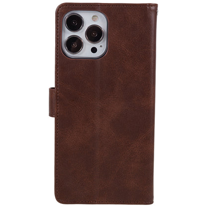 For iPhone 13 Pro Max Calf Texture PU Leather Phone Case Wallet Stand Protective Cover