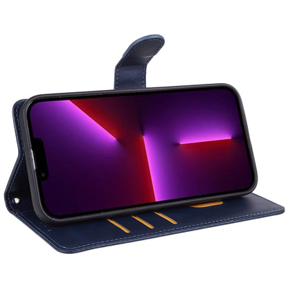 For iPhone 13 Pro Max Calf Texture PU Leather Phone Case Wallet Stand Protective Cover