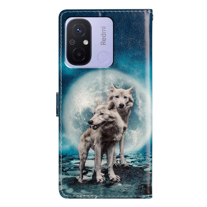 For Xiaomi Redmi 12C 4G Wallet Phone Case PU Leather Pattern Printing Stand Cover
