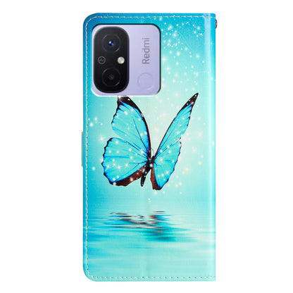 For Xiaomi Redmi 12C 4G Wallet Phone Case PU Leather Pattern Printing Stand Cover