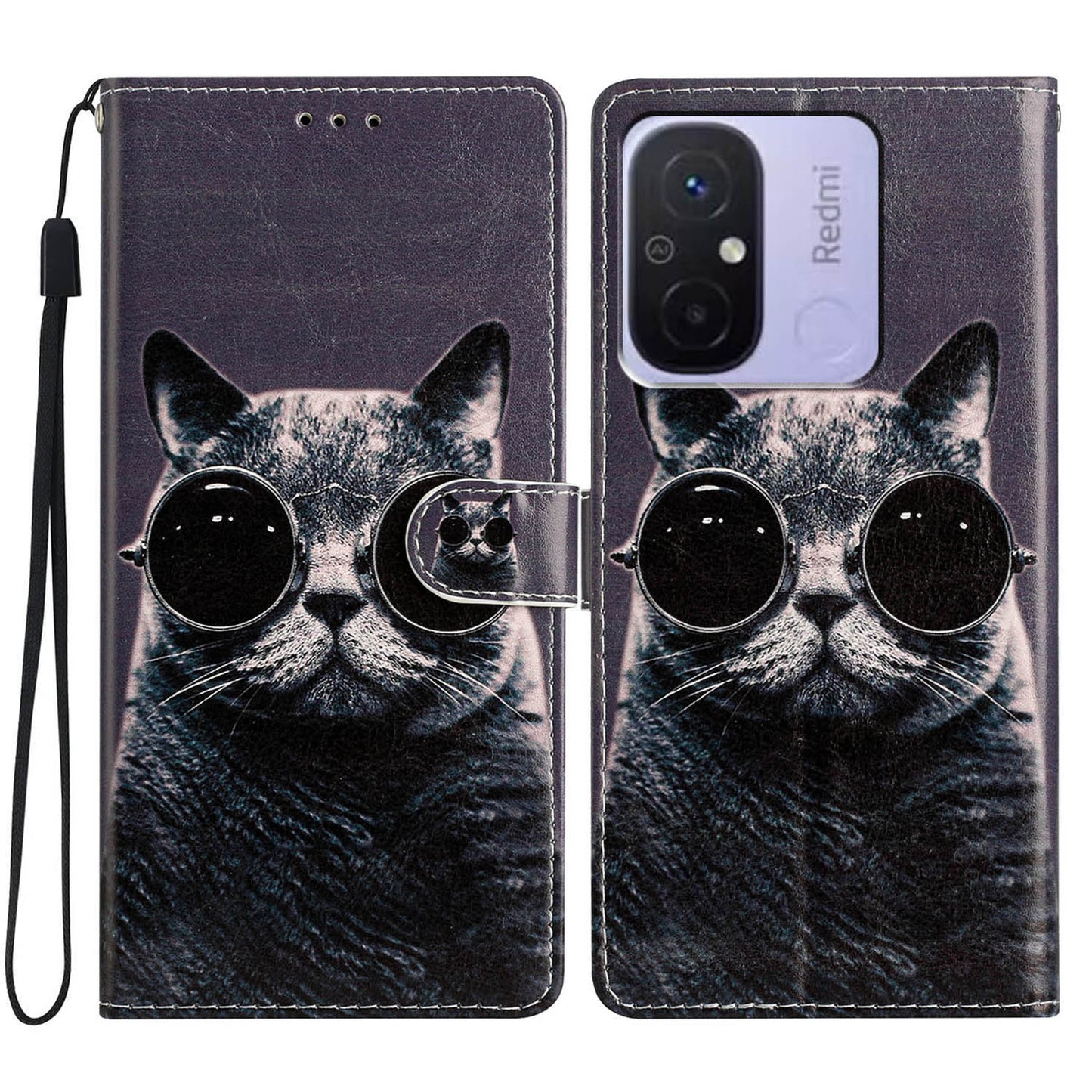 For Xiaomi Redmi 12C 4G Wallet Phone Case PU Leather Pattern Printing Stand Cover