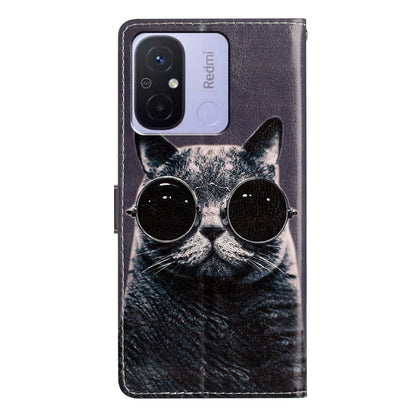 For Xiaomi Redmi 12C 4G Wallet Phone Case PU Leather Pattern Printing Stand Cover