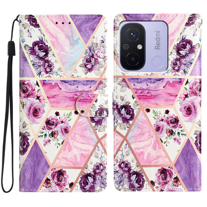 For Xiaomi Redmi 12C 4G Wallet Phone Case PU Leather Pattern Printing Stand Cover