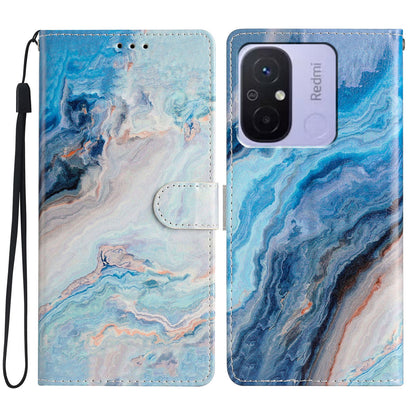 For Xiaomi Redmi 12C 4G Wallet Phone Case PU Leather Pattern Printing Stand Cover