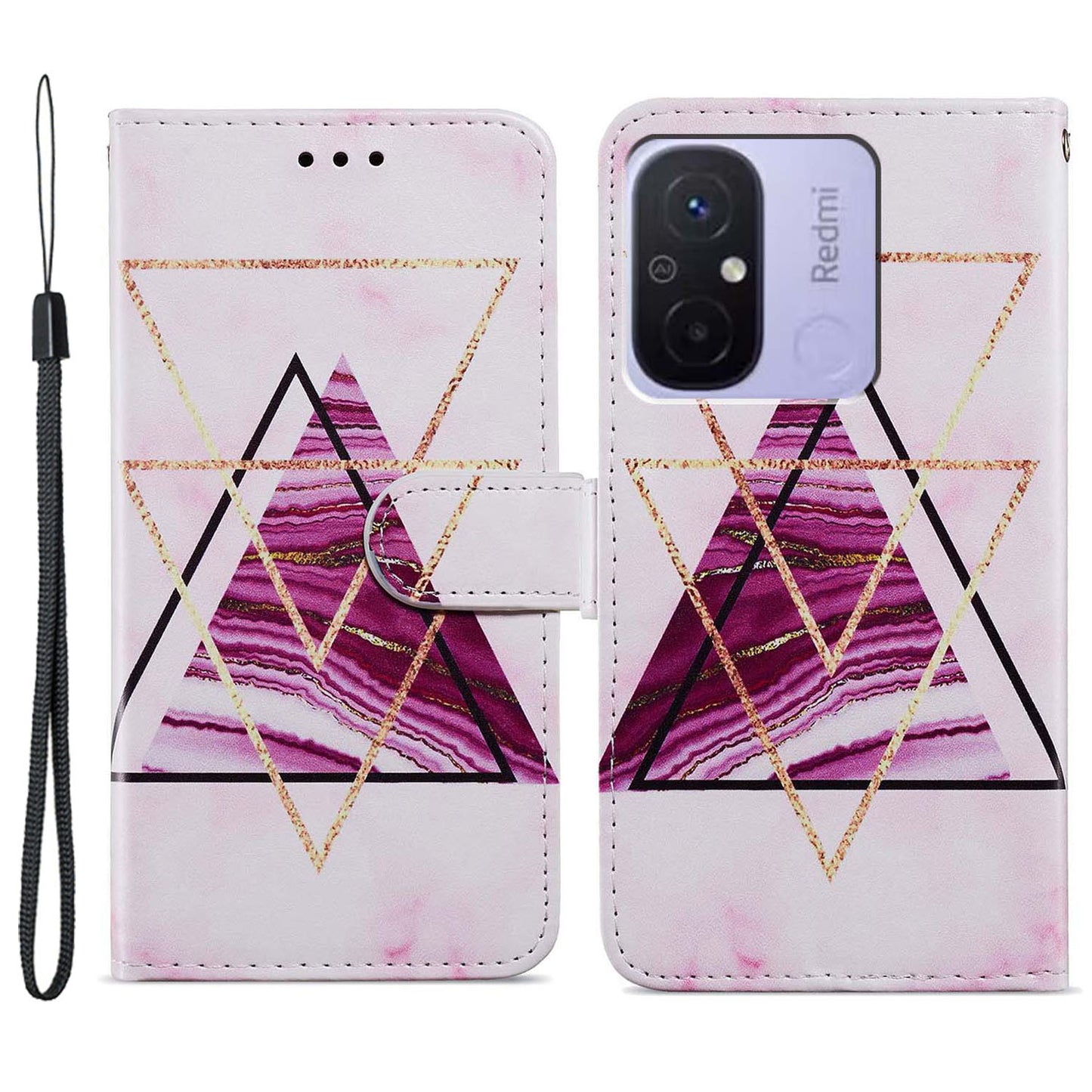 For Xiaomi Redmi 12C 4G Wallet Phone Case PU Leather Pattern Printing Stand Cover