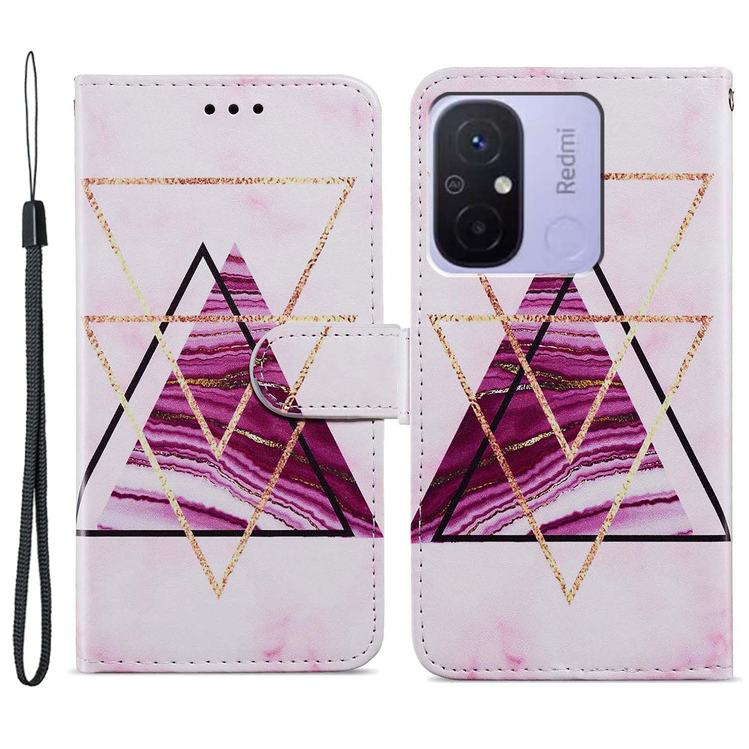 For Xiaomi Redmi 12C 4G Wallet Phone Case PU Leather Pattern Printing Stand Cover