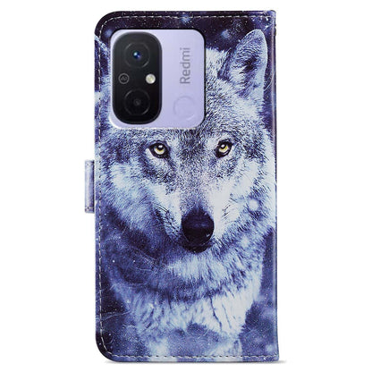 For Xiaomi Redmi 12C 4G Wallet Phone Case PU Leather Pattern Printing Stand Cover