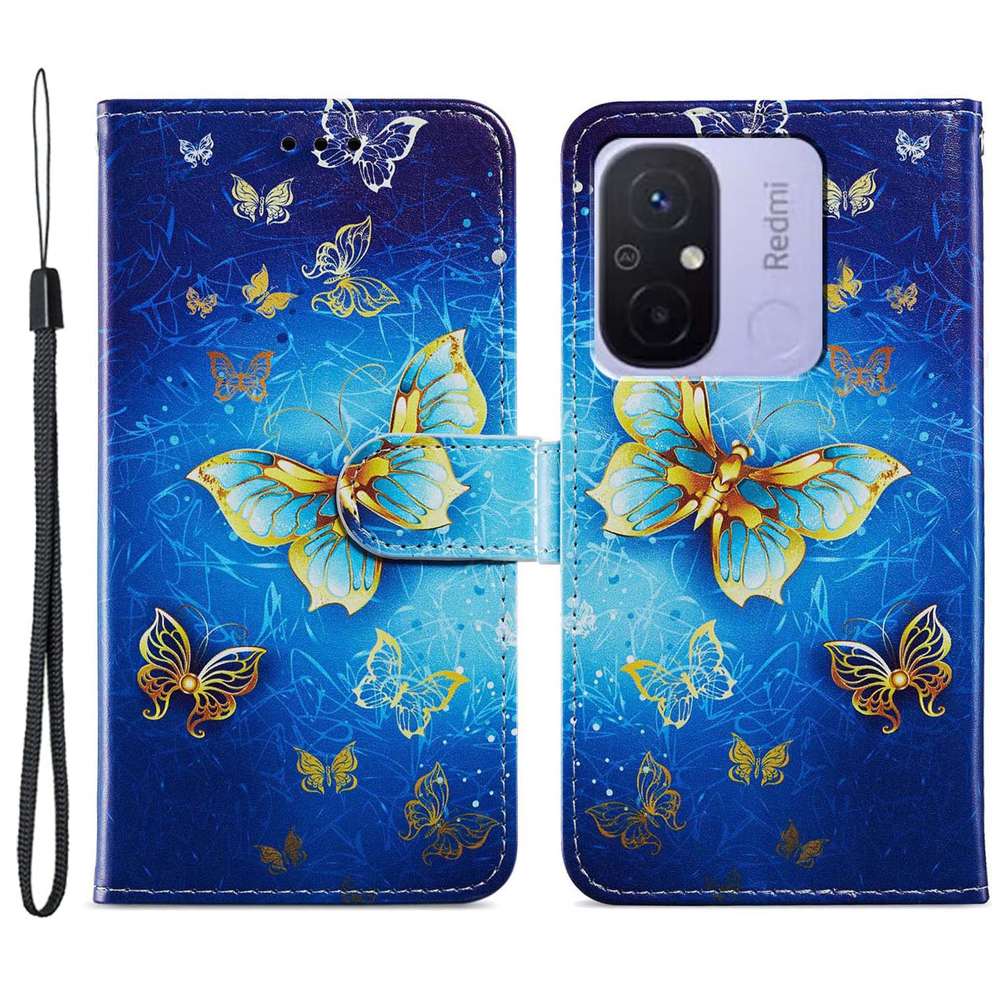 For Xiaomi Redmi 12C 4G Wallet Phone Case PU Leather Pattern Printing Stand Cover