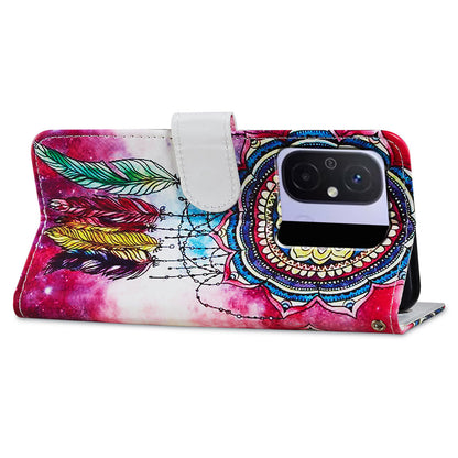 For Xiaomi Redmi 12C 4G Wallet Phone Case PU Leather Pattern Printing Stand Cover