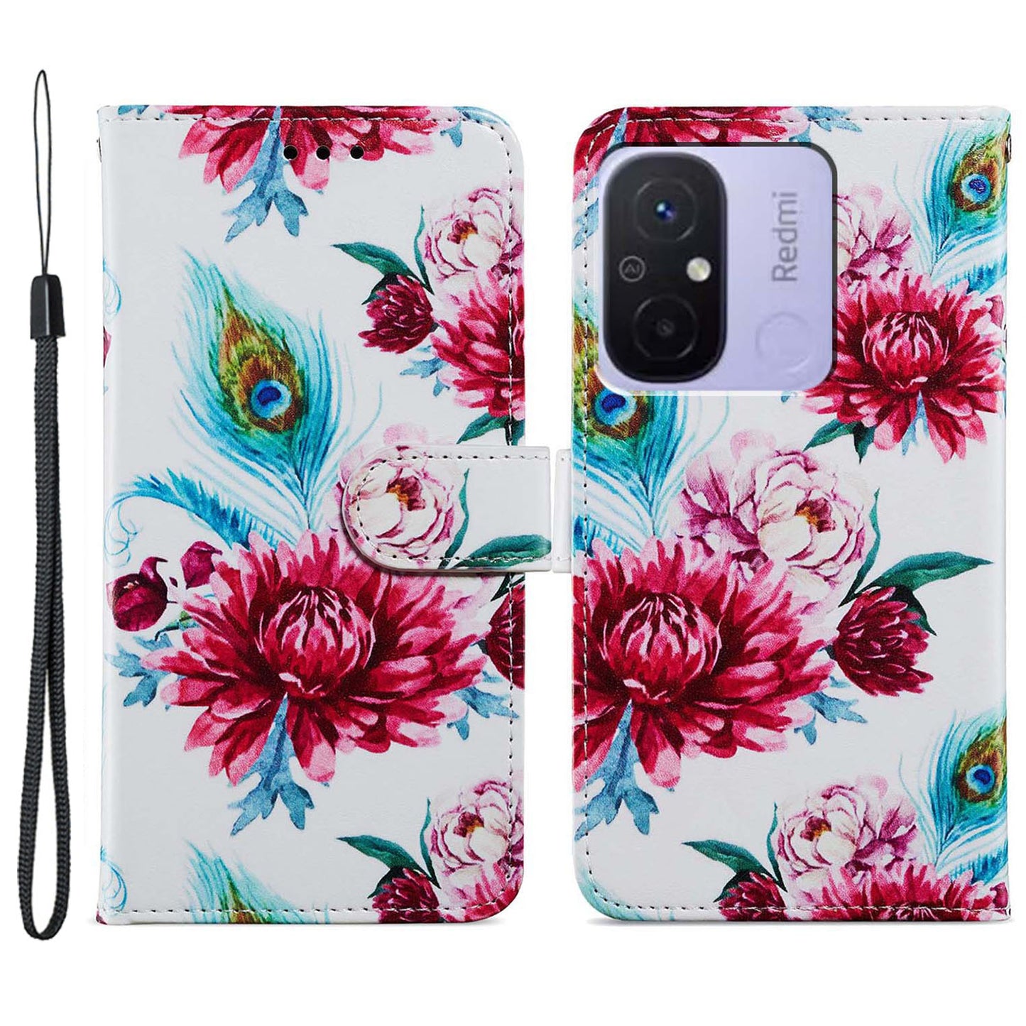 For Xiaomi Redmi 12C 4G Wallet Phone Case PU Leather Pattern Printing Stand Cover