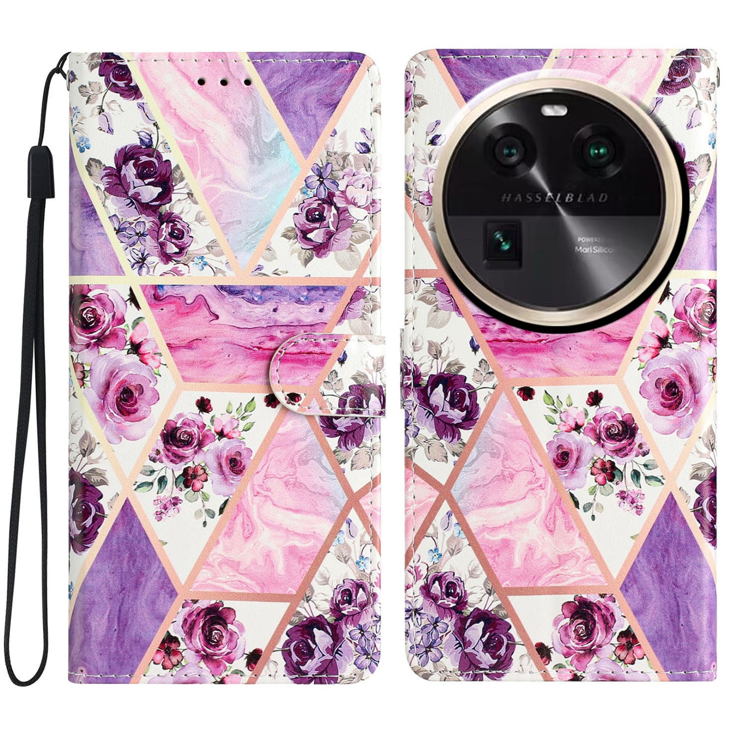 For Oppo Find X6 PU Leather Phone Case Pattern Printing Stand Flip Wallet Cover