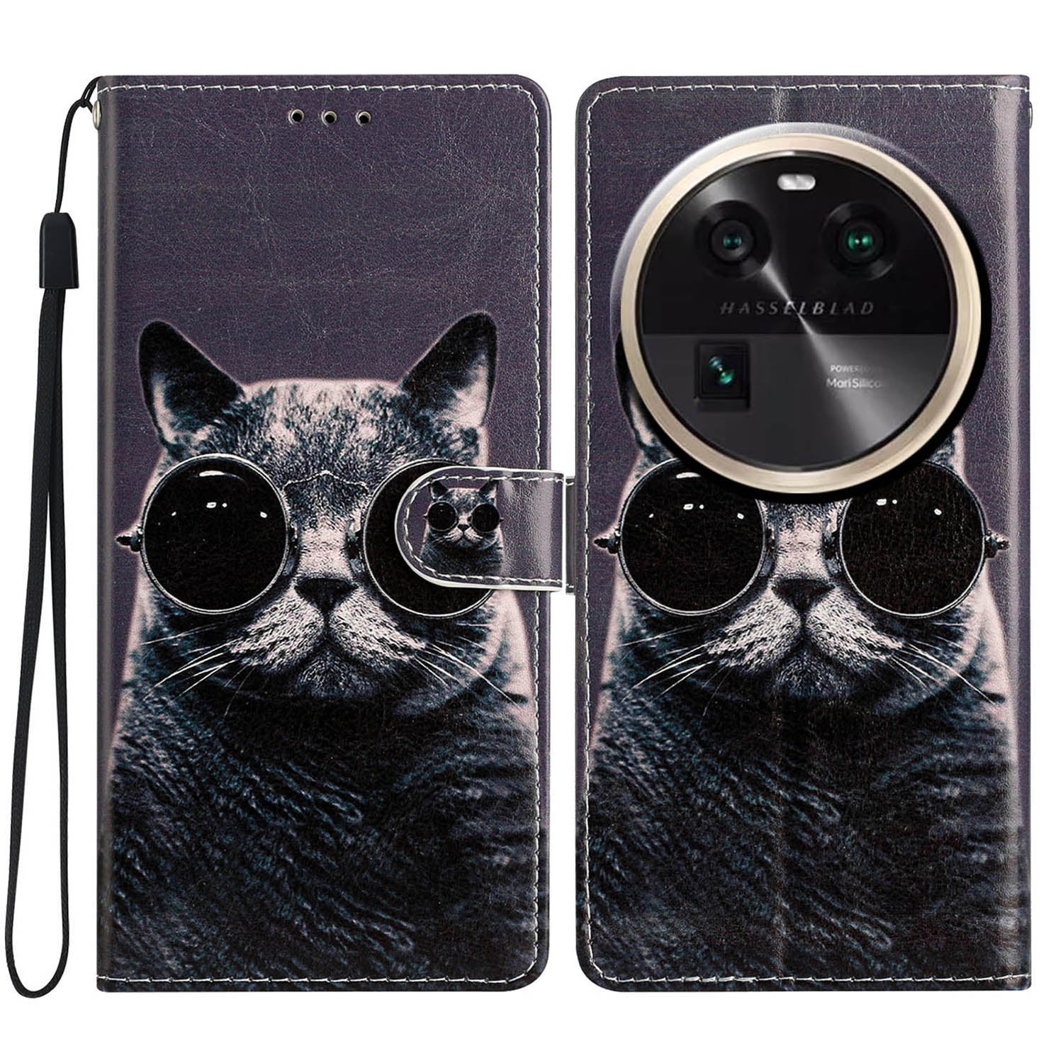 For Oppo Find X6 PU Leather Phone Case Pattern Printing Stand Flip Wallet Cover