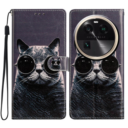 For Oppo Find X6 PU Leather Phone Case Pattern Printing Stand Flip Wallet Cover