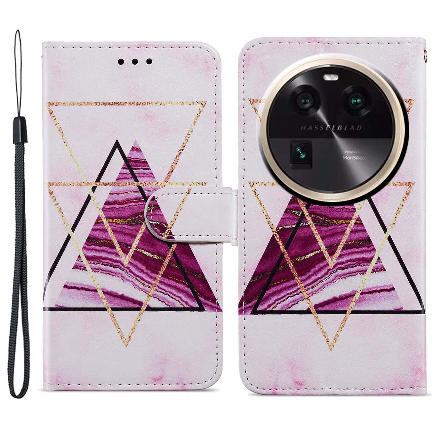 For Oppo Find X6 PU Leather Phone Case Pattern Printing Stand Flip Wallet Cover
